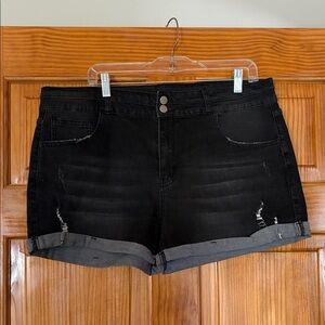 Black Denim Women's Shorts